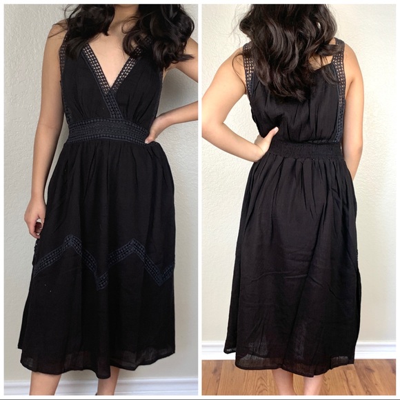 Black Cotton Dress - Picture 3 of 8